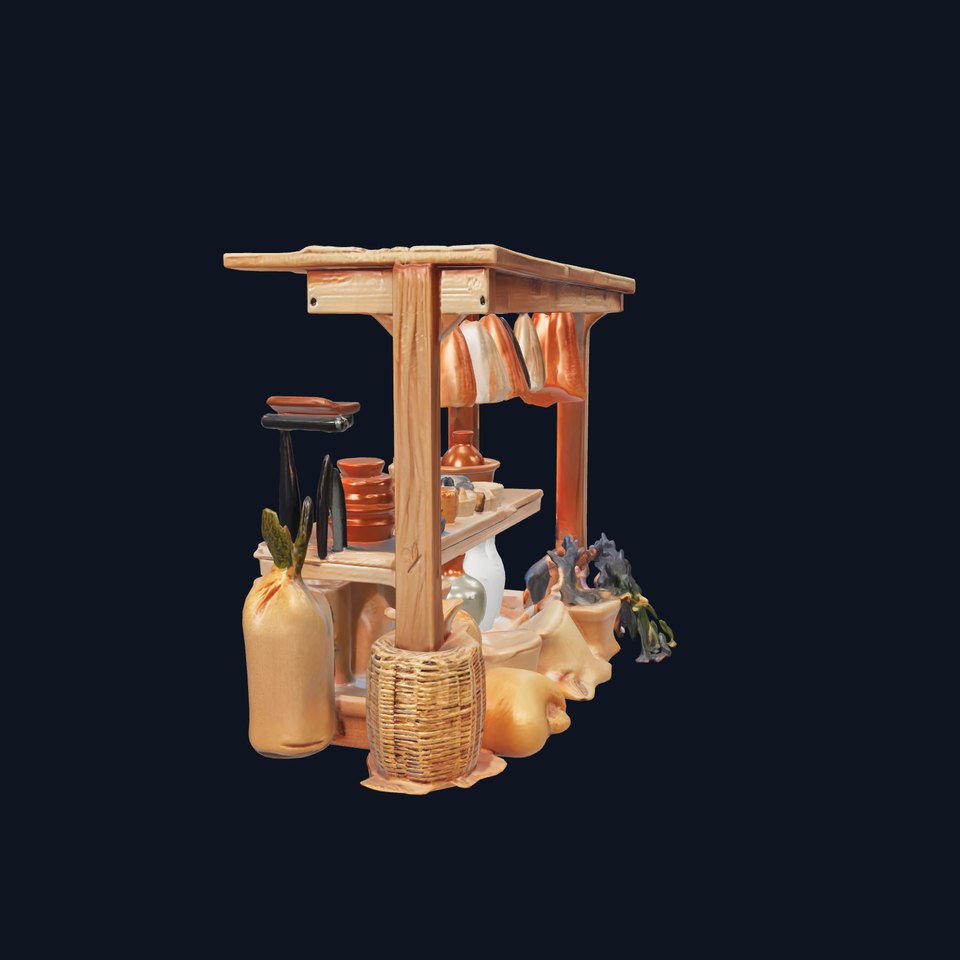 Rustic Market Stall Vintage Decor Elements model pack viewer poster