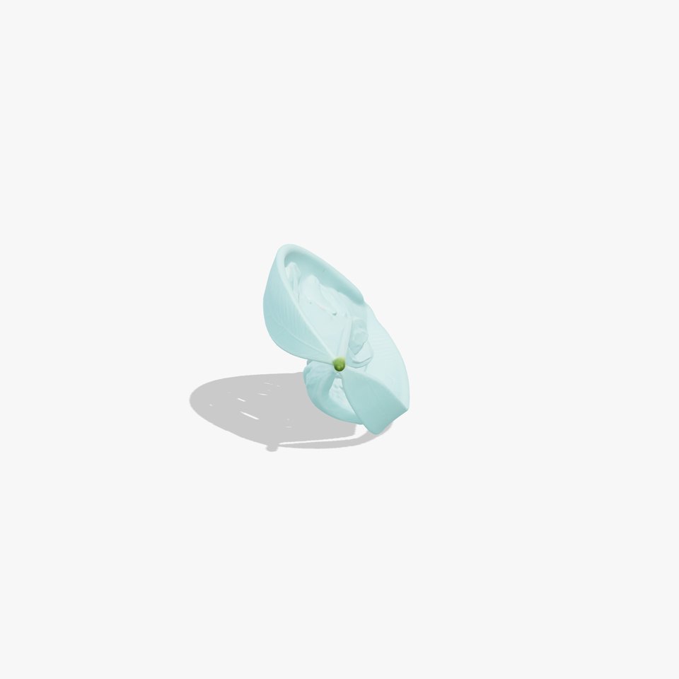 Transparent Turquoise Leaf Pattern Sculpture model pack