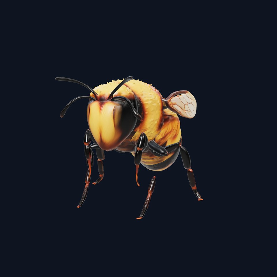 Bumblebee Vibrant Striped Insect model pack