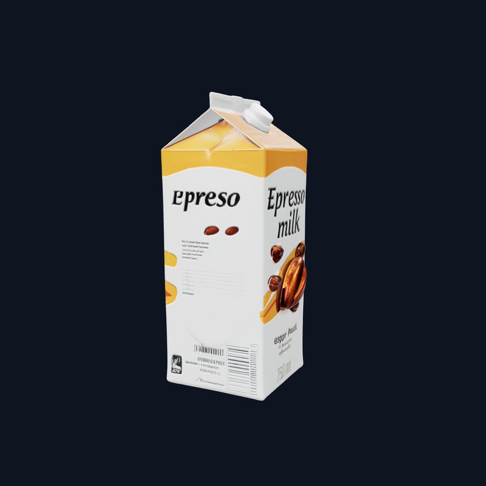 Espresso Milk Tetra Pack 3D model pack