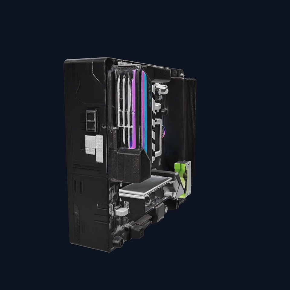 Compact Mini-ATX Motherboard with RGB Lighting model pack viewer poster