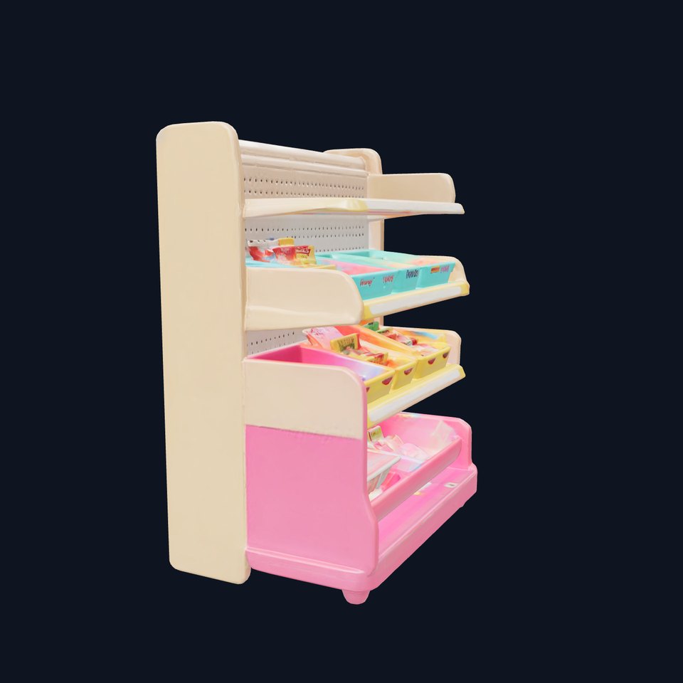 Kid-friendly Supermarket Shelf Unit model pack