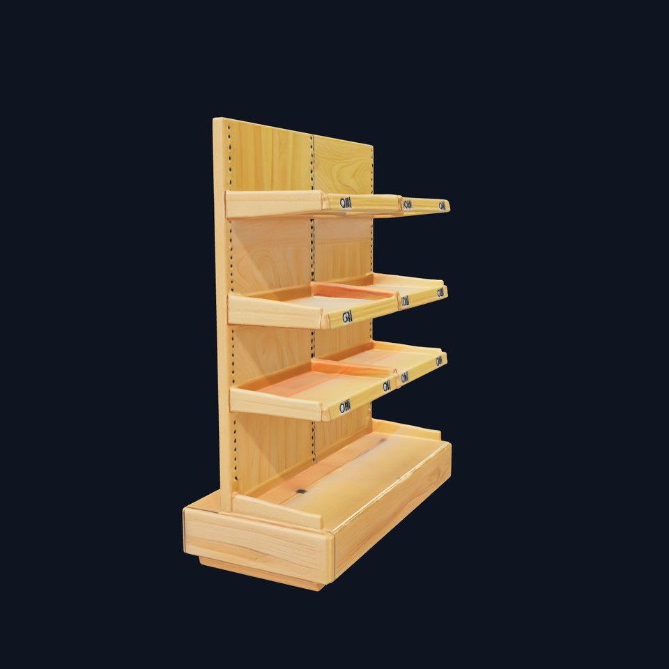 Compact Supermarket Shelf Modular Design model pack
