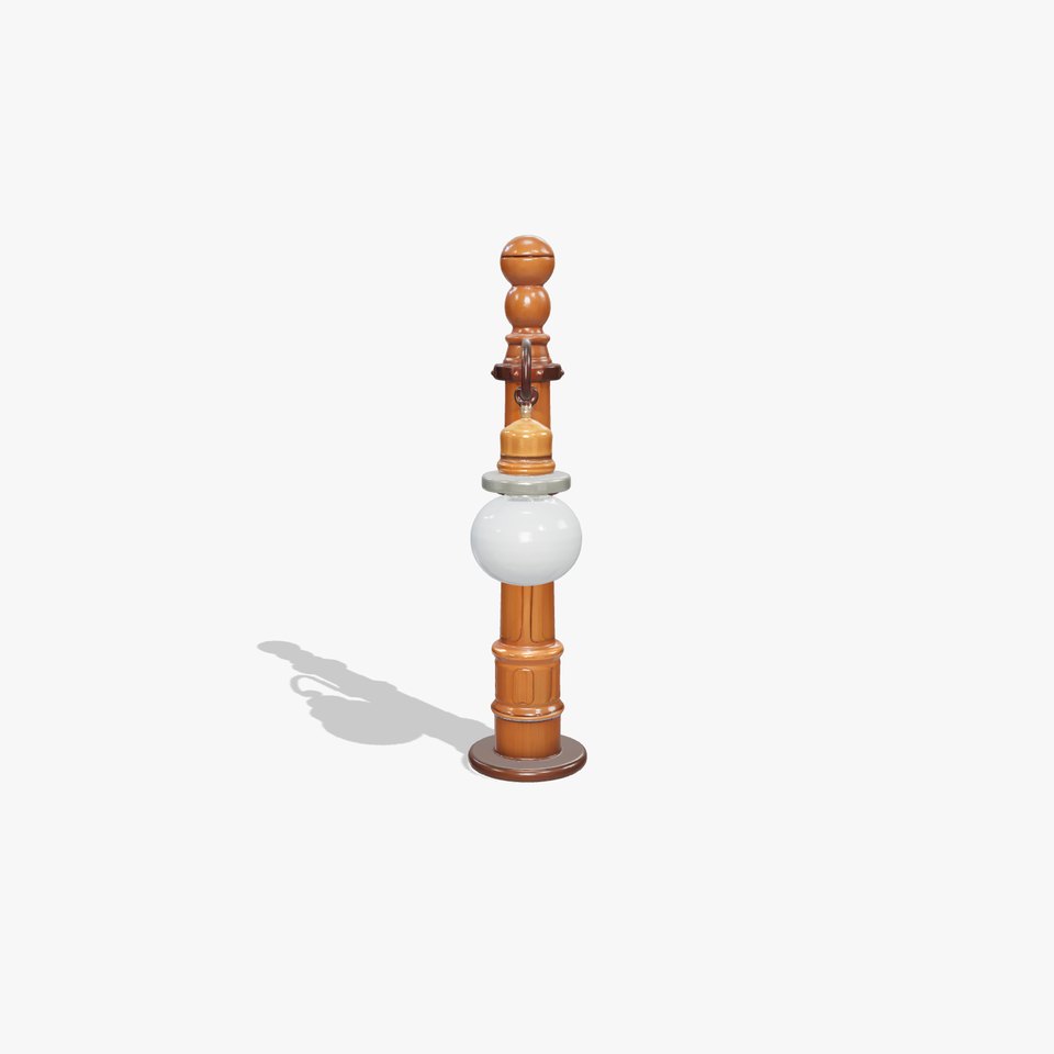 Early 20th-Century Lamppost Wooden Pillar Model Pack viewer poster