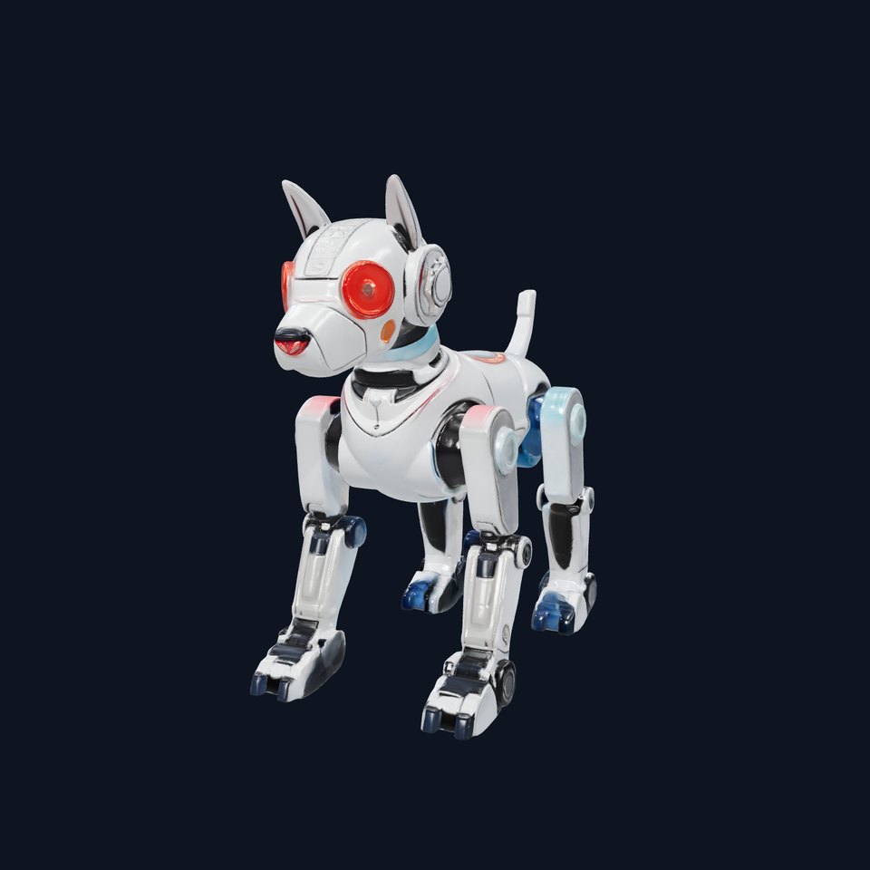 LED Lit Robot Dog model pack with neon strips and dynamic lighting