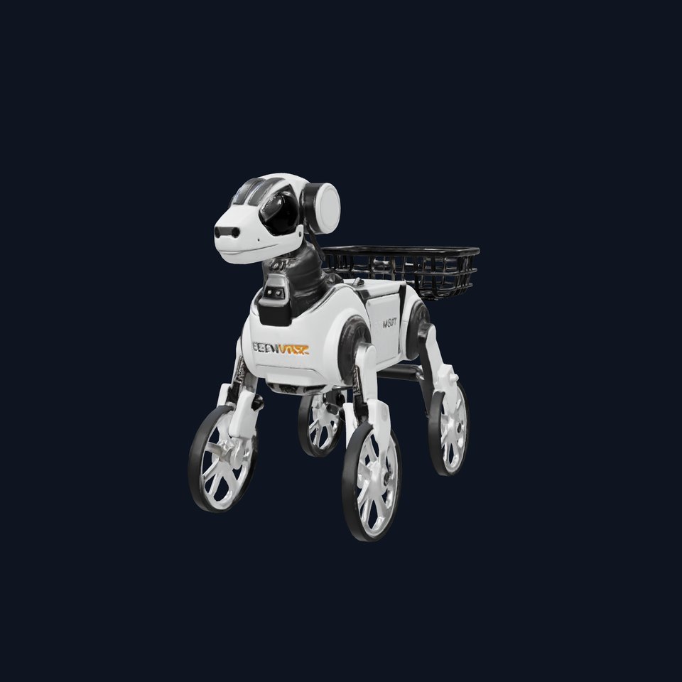 Delivery Robot Dog Model Pack with Modular Baskets