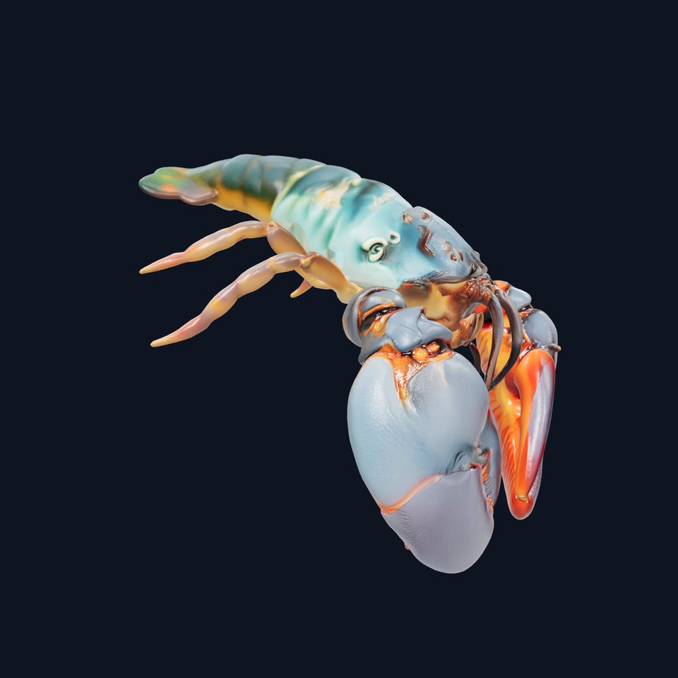 Lobster Realistic Textured Shell Model Pack