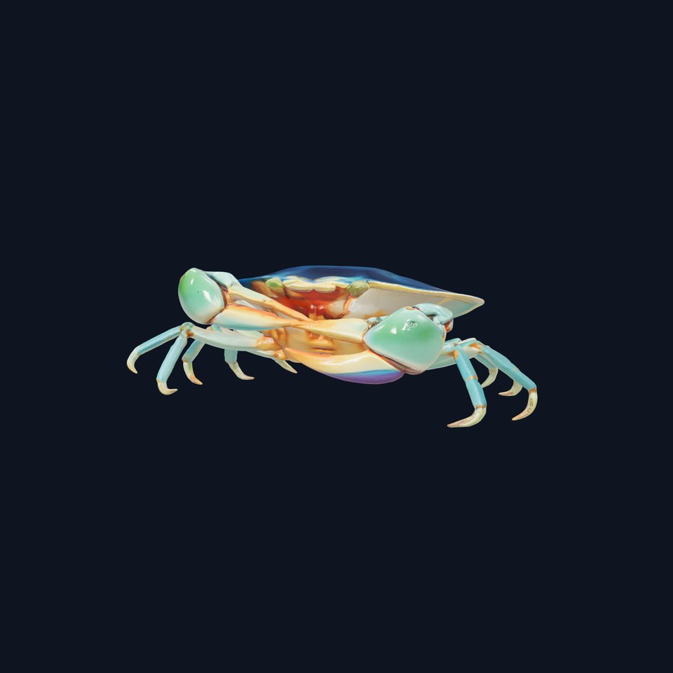 Realistic Blue Crab Aquatic Creature model pack viewer poster