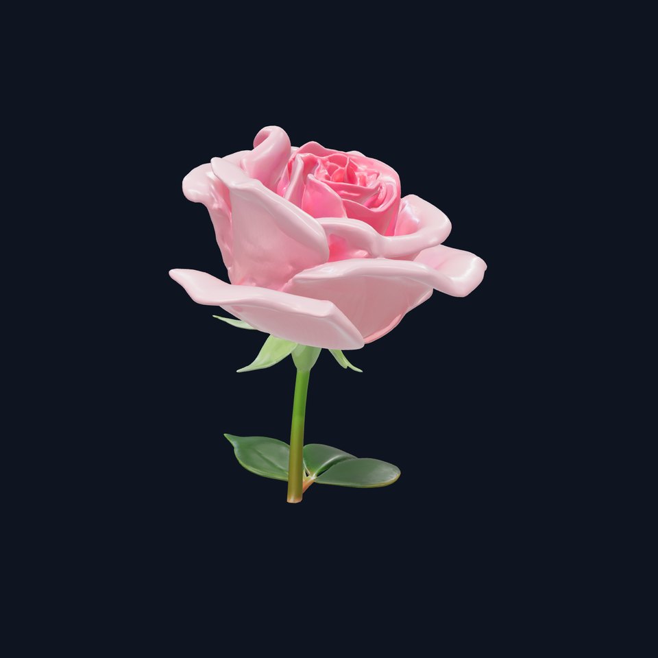 Rosa Damascena Pink Rose model pack