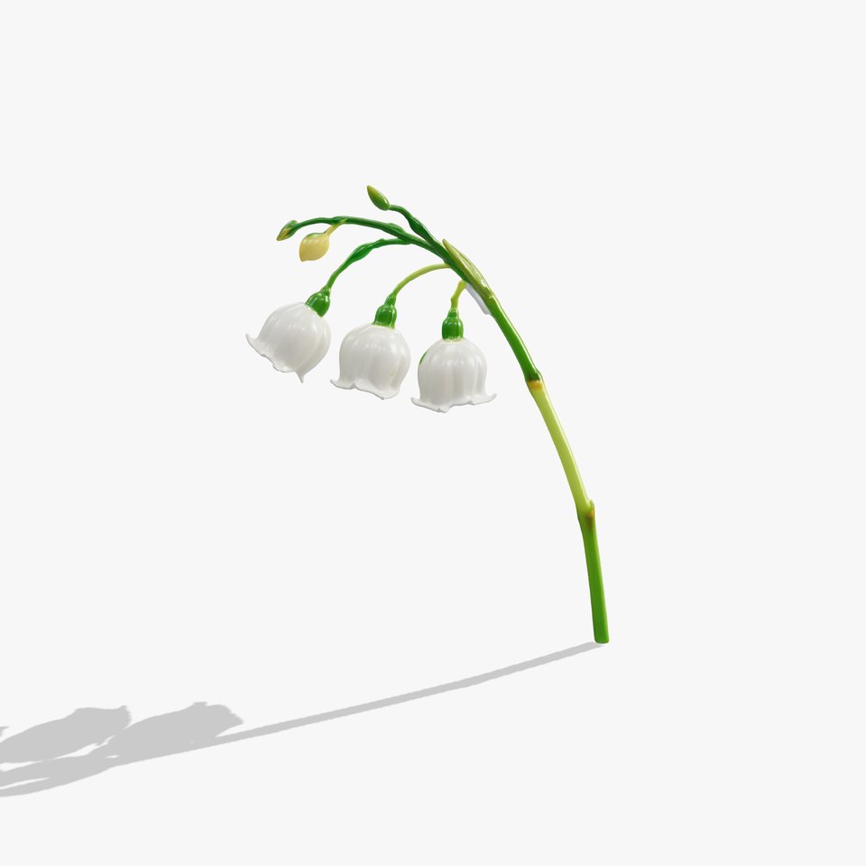 Cream Lily of the Valley Botanical model pack