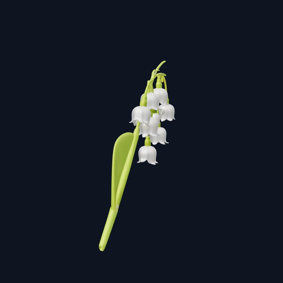 Siberian Lily of the Valley Floral Detailed model pack