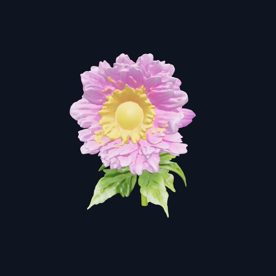 Ranunculus Purple Flower Detailed Model Pack