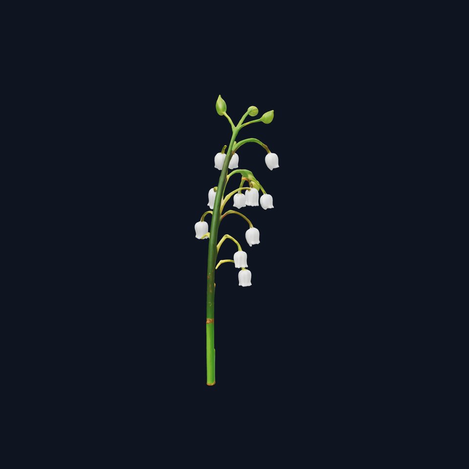 Lily of the Valley Floral Scene model pack