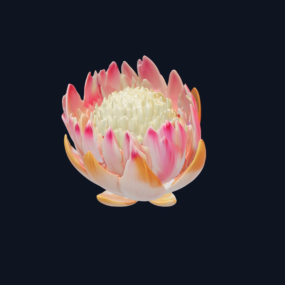 Alpine Protea Realistic Flower Sculpture Model Pack