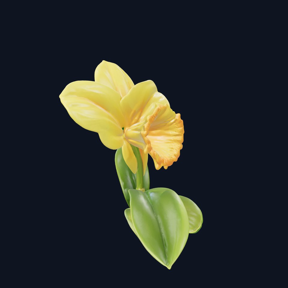 Freesia Yellow 3D Flower Realistic Detail model pack