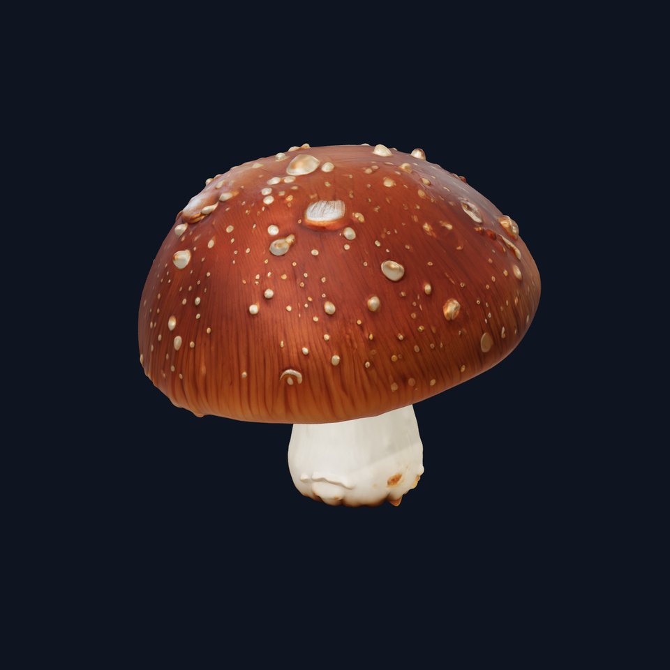 Dewy Boletus Mushroom Realistic model pack