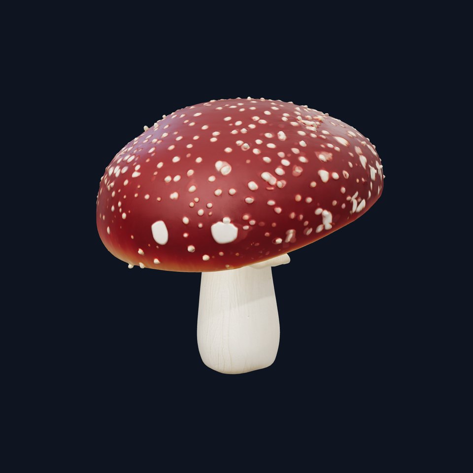 Speckled Red-Cap Mushroom 3D model pack