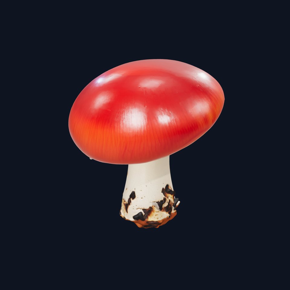 Bold Red-Cap Mushroom 3D Model Pack