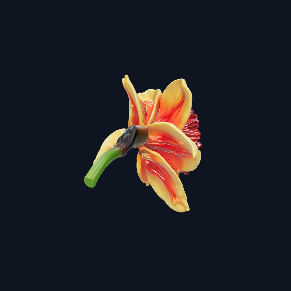 Double Narcissus Cascading Petals model pack