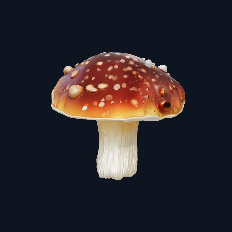 Dew-Dappled Mushroom Cap Texture model pack