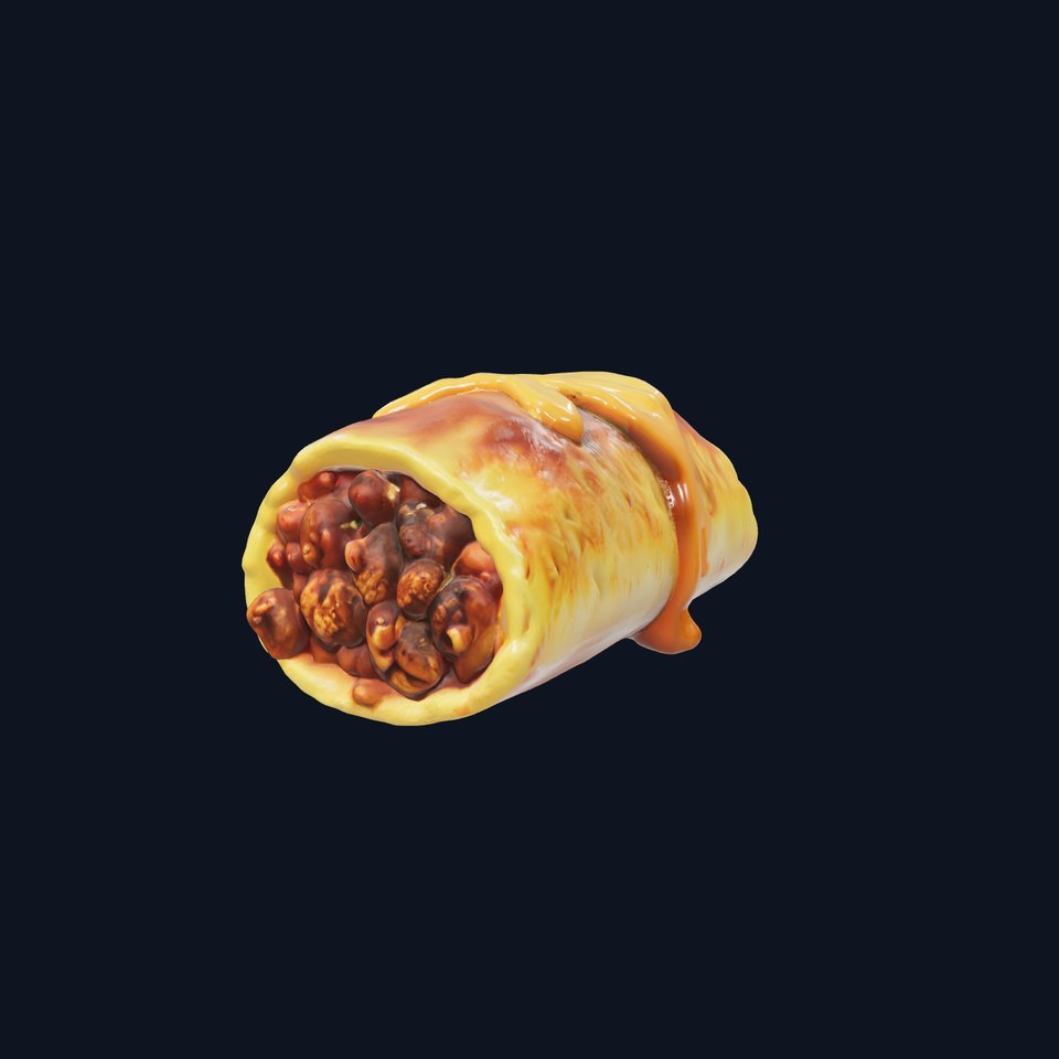 Crispy Beef Chimichanga with Queso Sauce model pack