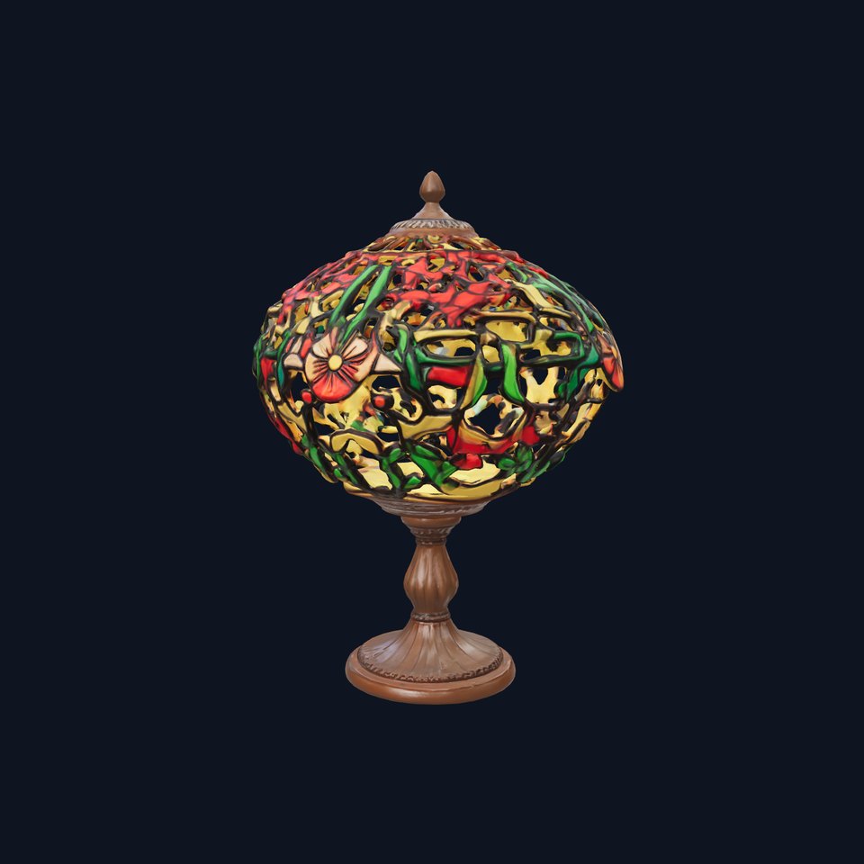 Intricate Floral Stained Glass Lamp model pack viewer poster