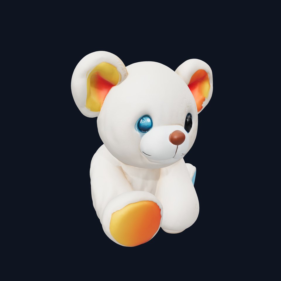 Huggable Plush Toy with Friendly Smile Model Pack