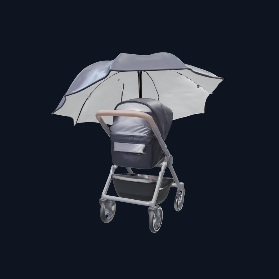 Elegant Umbrella Stroller with Hood Model Pack viewer poster