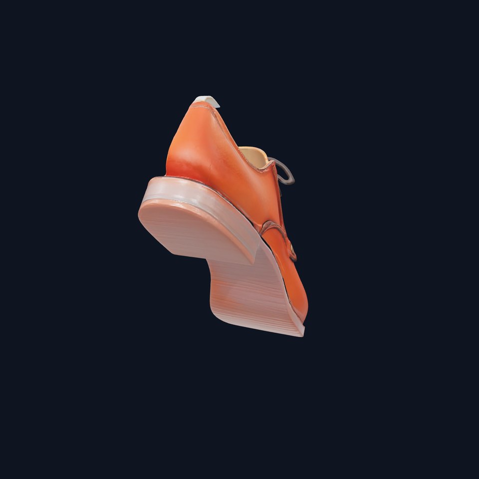 Elegant Brown Dress Shoe 3D Model Pack