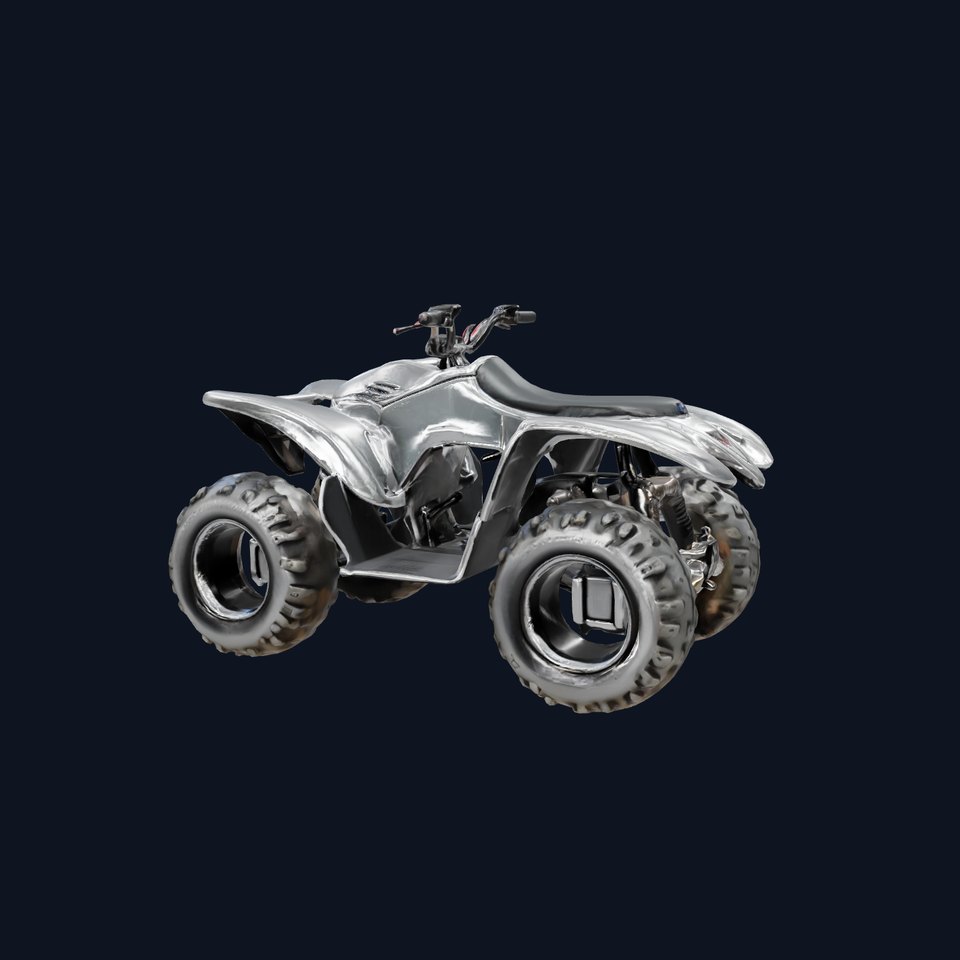 Metallic Silver Quad Bike with Oversized Tires Model Pack viewer poster