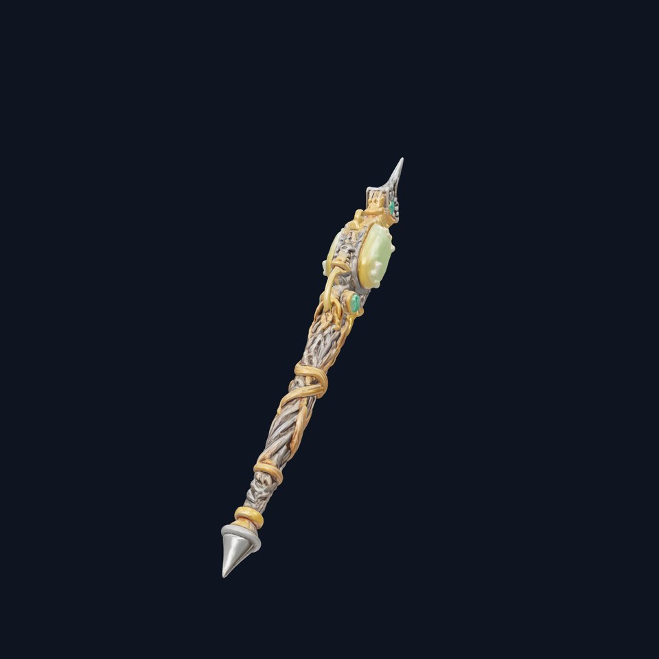 Elven Scepter Topaz Gemstone Model Pack
