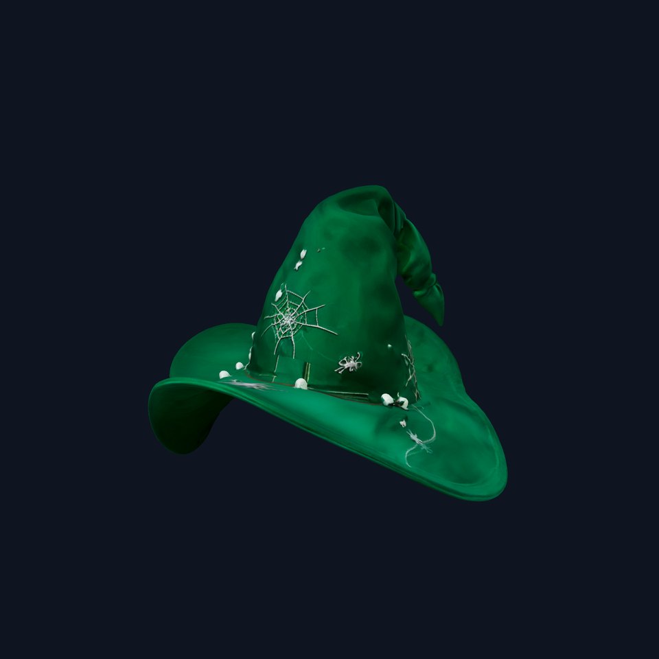 Emerald Witch Hat with Silver Webs model pack viewer poster