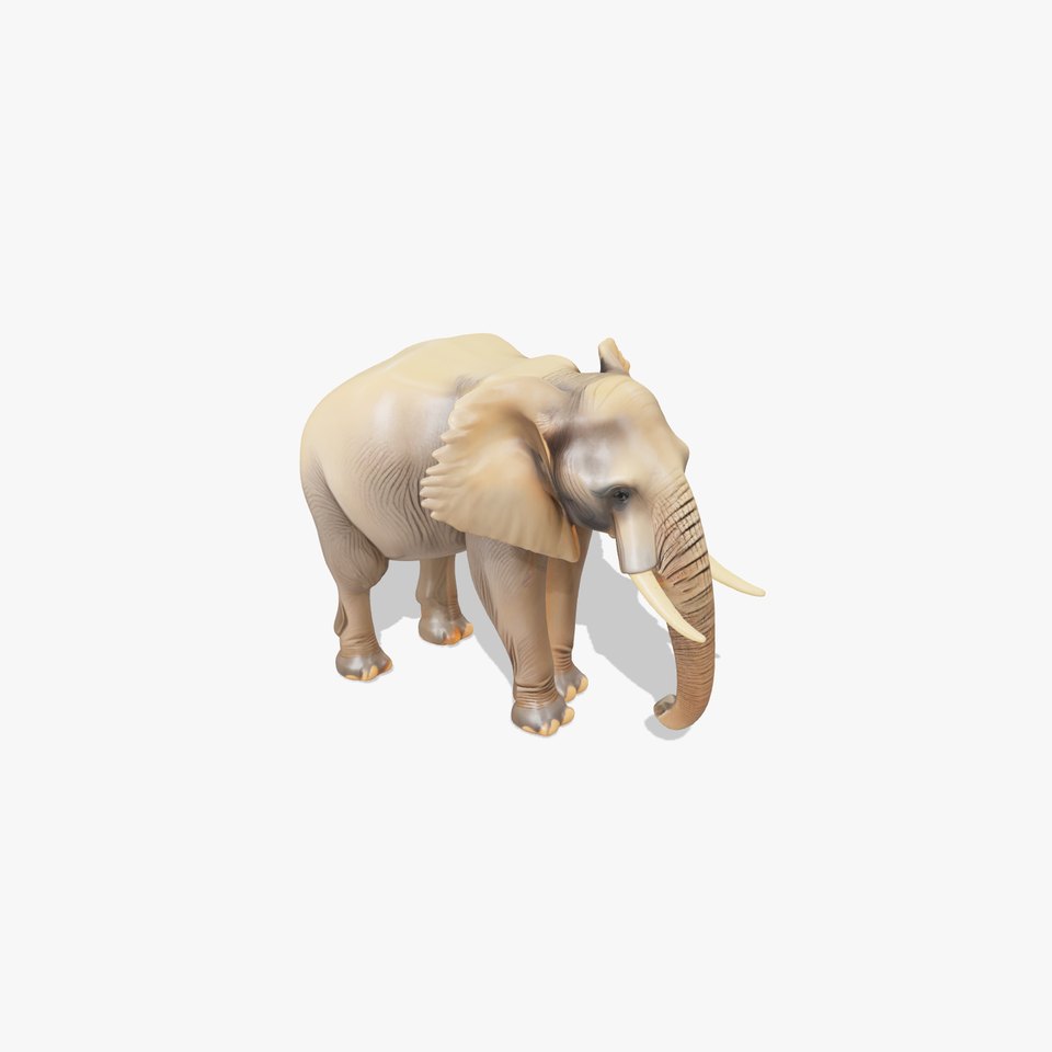 African Forest Elephant Realistic Sculpture model pack