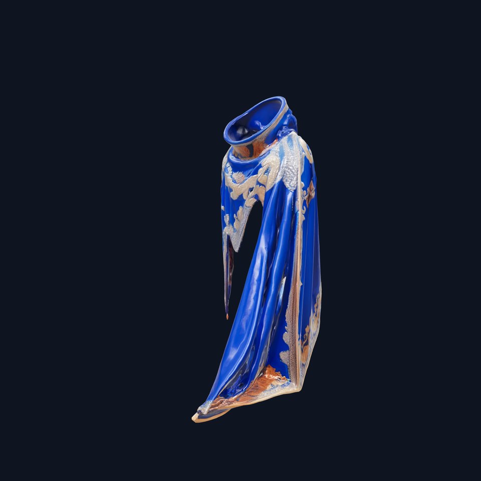 Elegant Wizards Cloak with Golden Embroidery model pack