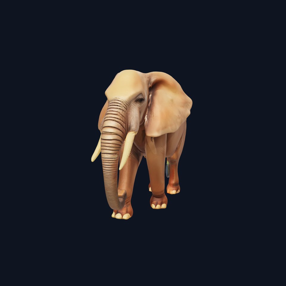 Elephant with Natural Scratches D model pack viewer poster