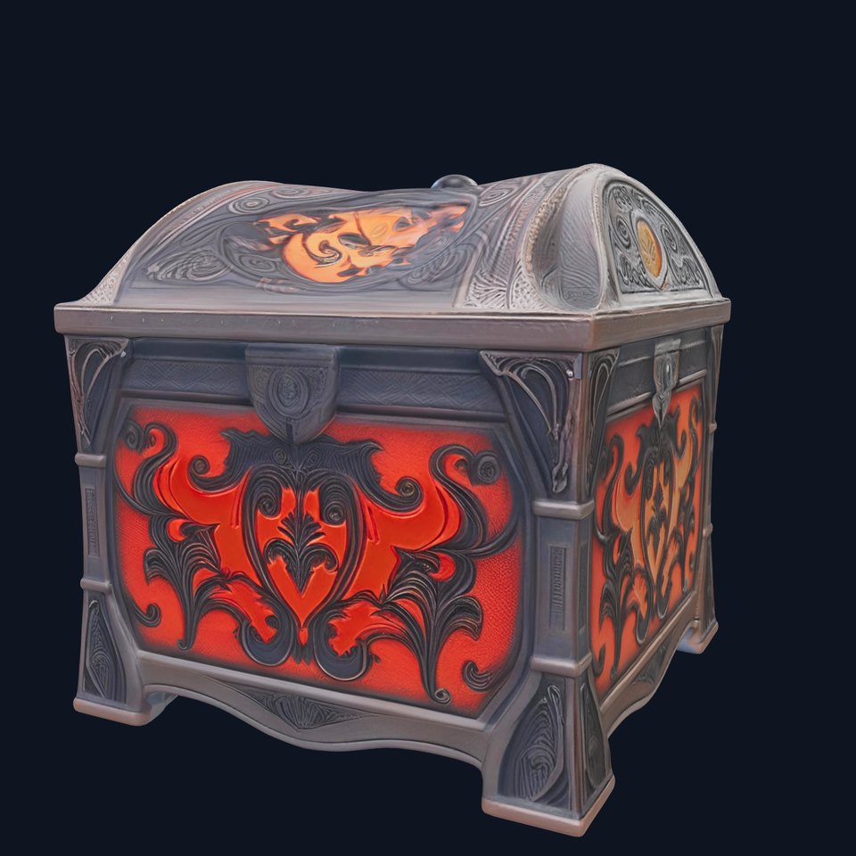 Enchanted Chest with Decorative Patterns and Glow model pack