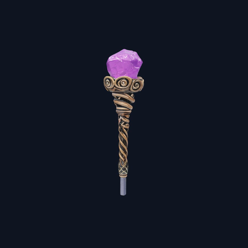 Arcane Magic Staff with Amethyst model pack