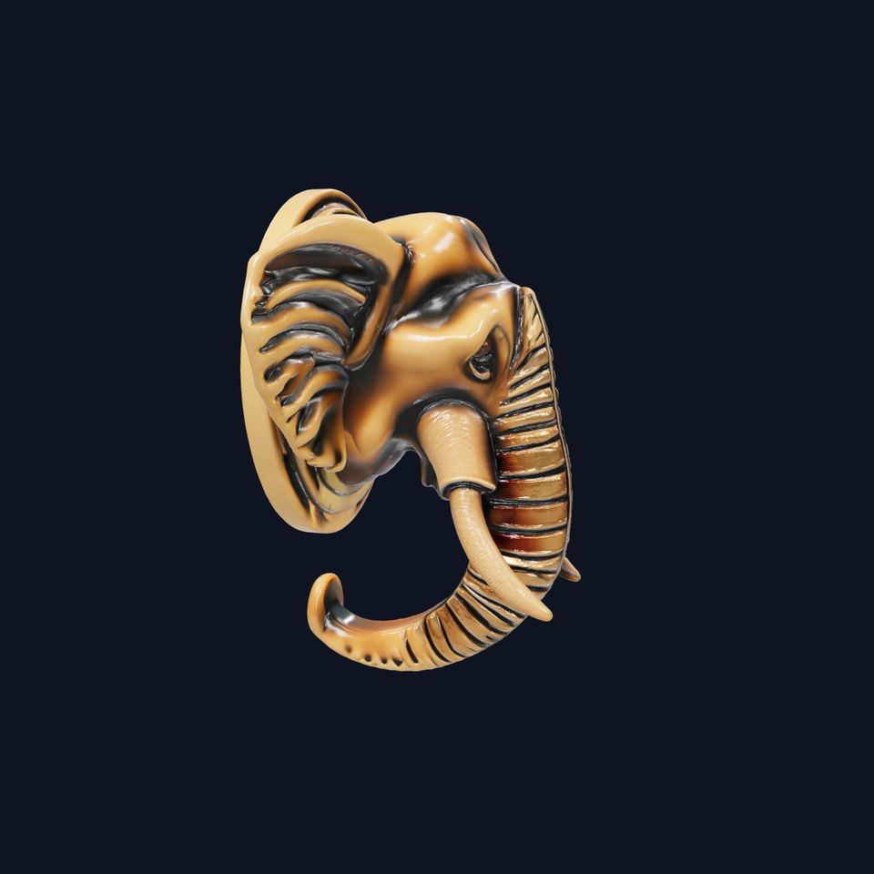 Elephant Head Door Handle Sculpture model pack