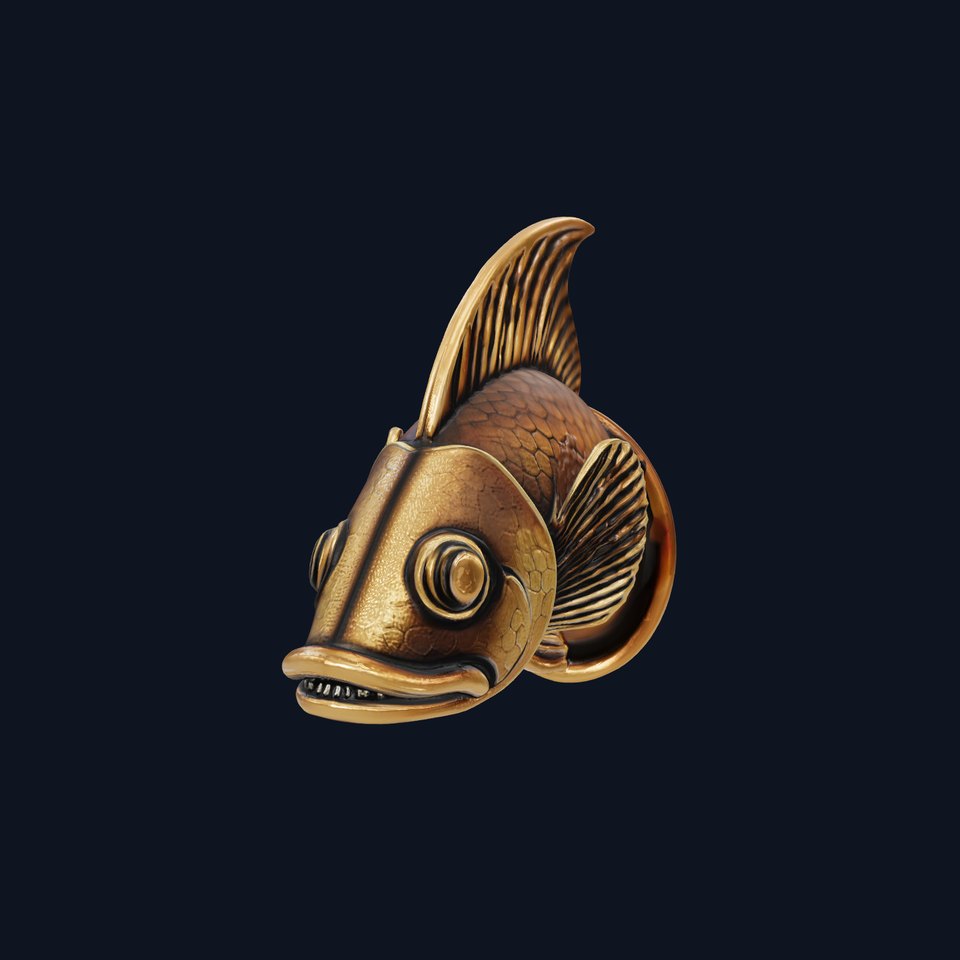 Bronze Fish Head Door Handle Sculpture model pack