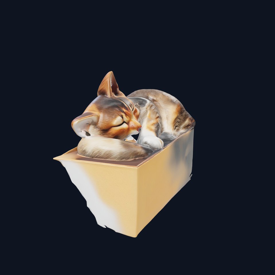 Cozy Cat in Box with Velvety Fur model pack
