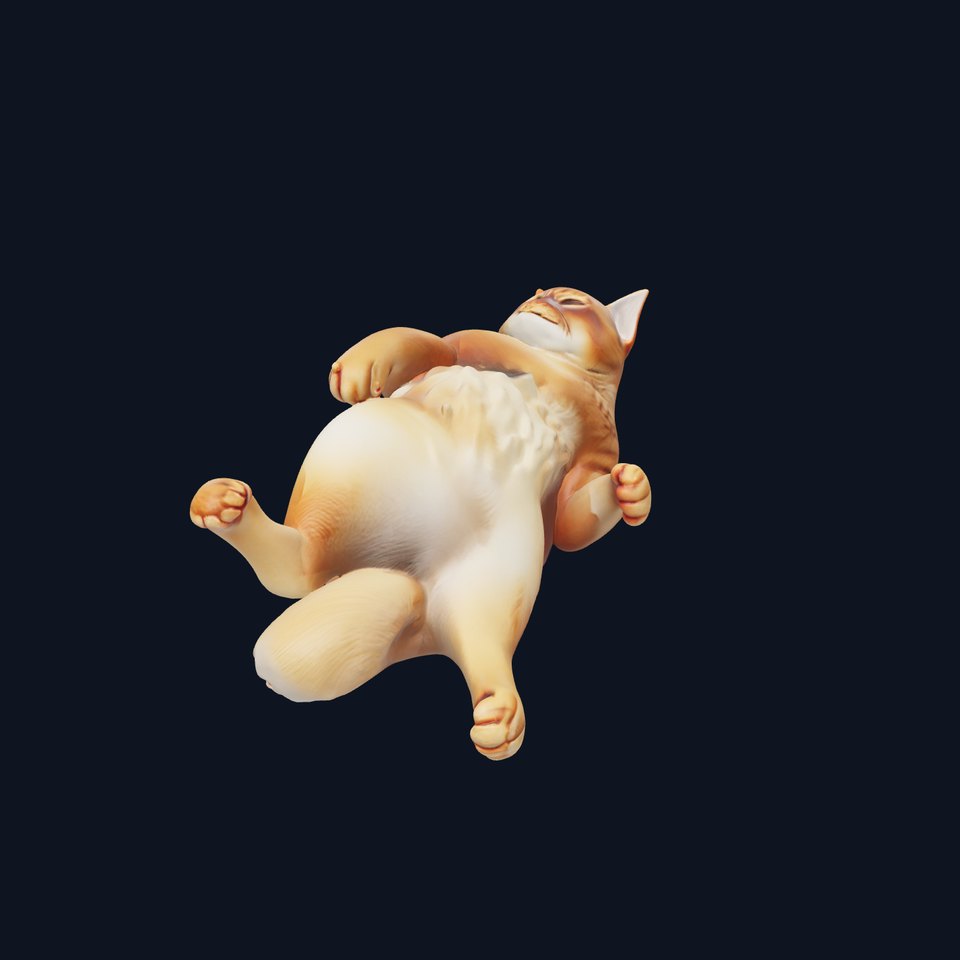 Relaxed Cat Silky Fur Texture model pack