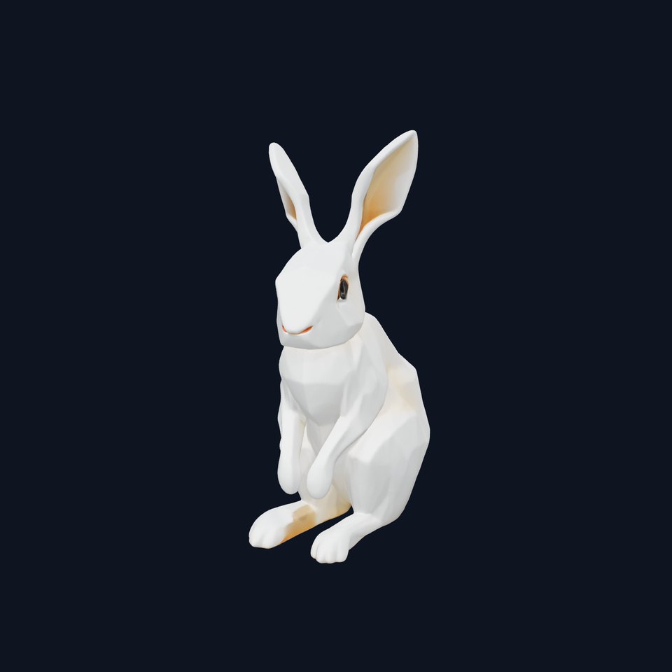 Polygonal Rabbit Sculpture model pack