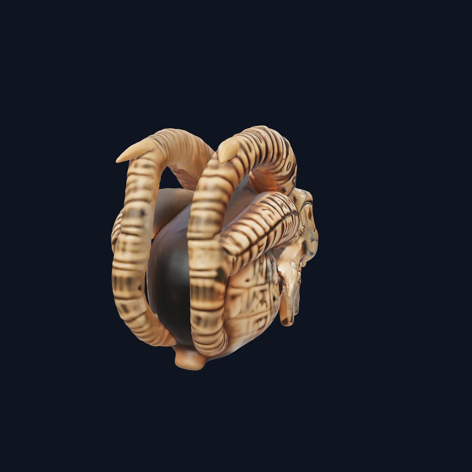 Ancient Demon Skull Runes Sculpture model pack