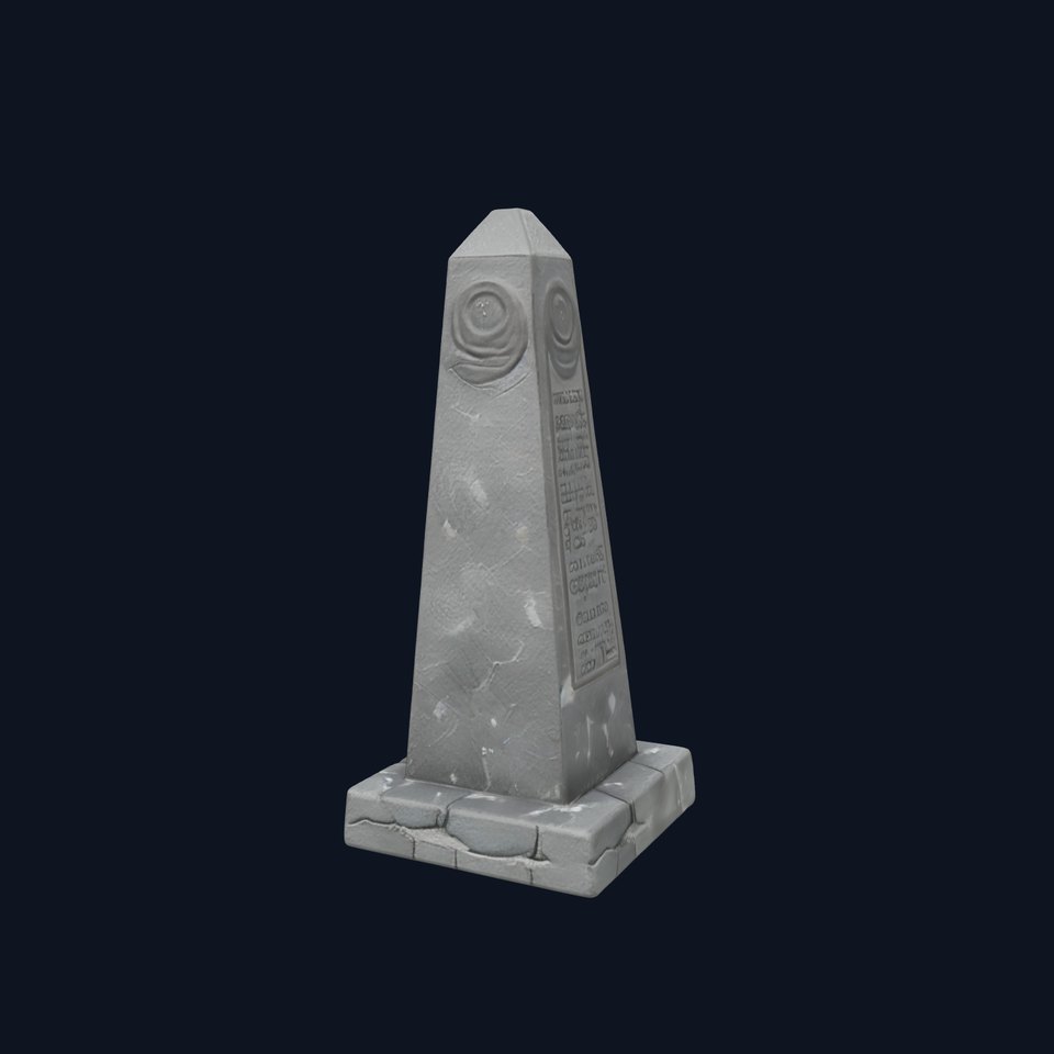 Ancient Stone Obelisk with Inscriptions Model Pack
