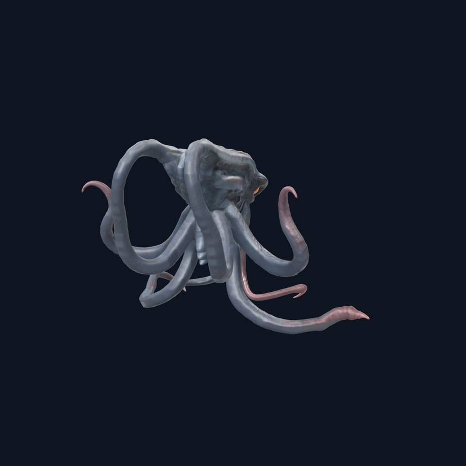 Eldritch Tentacled Entity with Glowing Eyes model pack