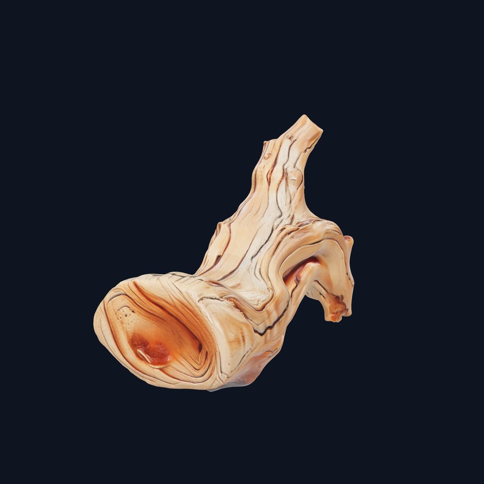 Twisted Driftwood Log Sculpture model pack viewer poster