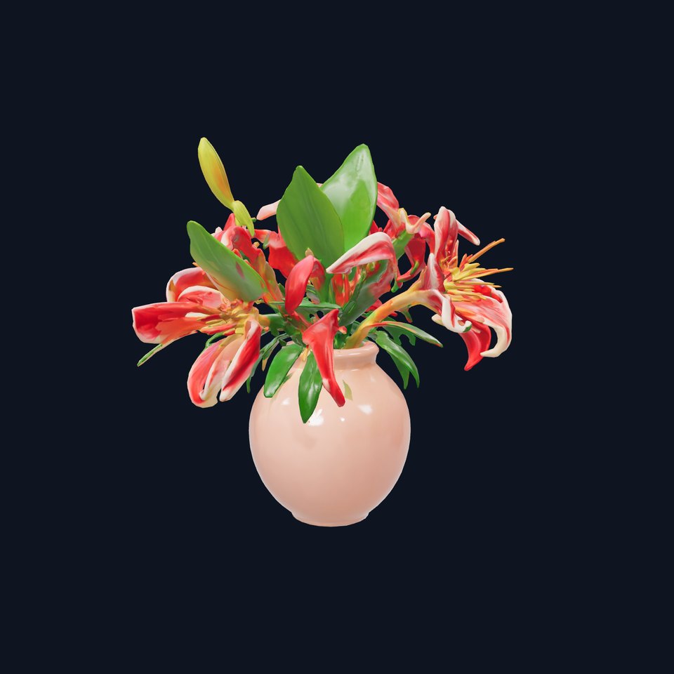 Vibrant Lilies Ceramic Vase model pack