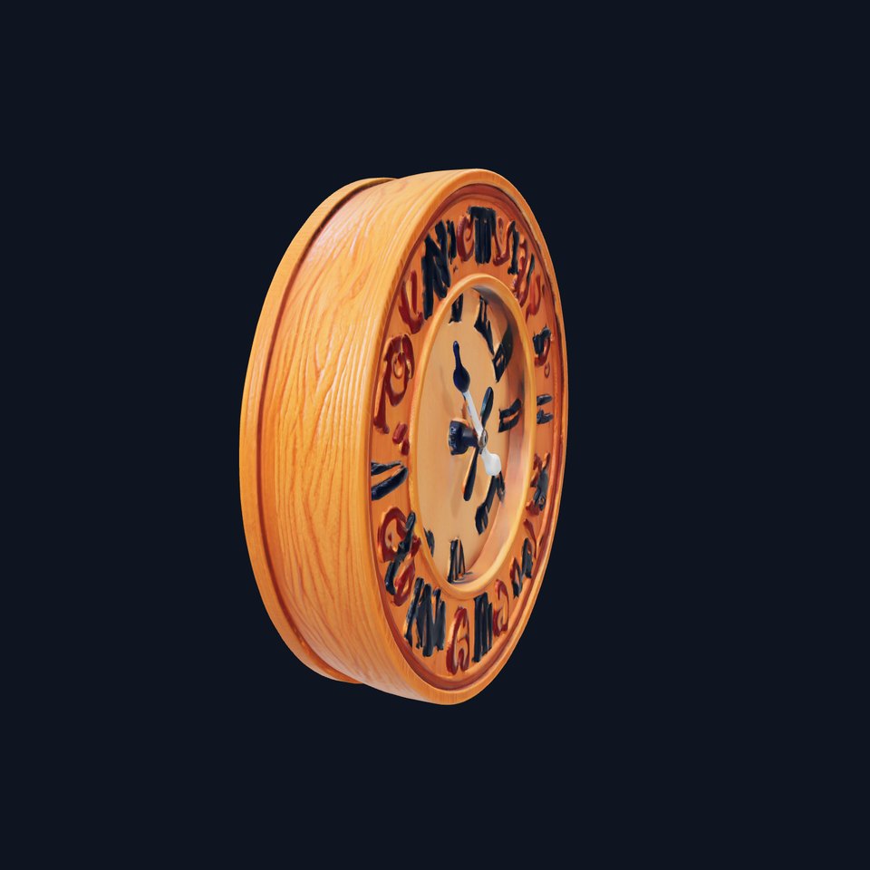 HandCarved Wooden Clock Rustic Model Pack