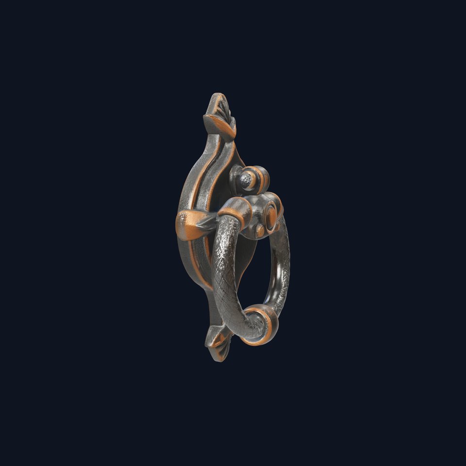 Rustic Iron Door Knocker Ring Style model pack