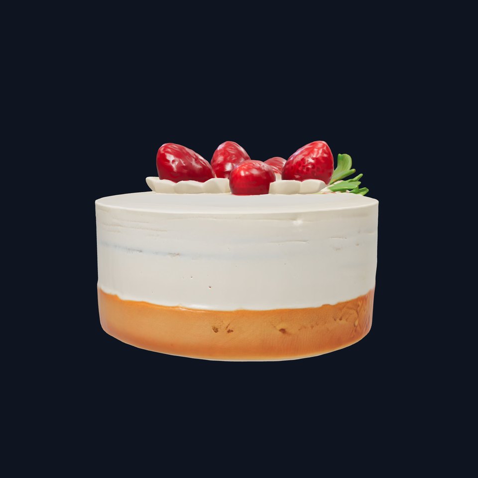 Strawberry Vanilla Cake Delicious Dessert model pack